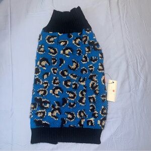 Kyeese Blue Leopard Print Dog Sweater